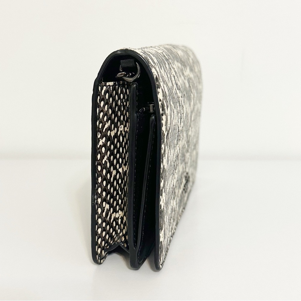 Coach Black & White Python Print Convertible Shoulder Bag & Clutch - Picture 11 of 13